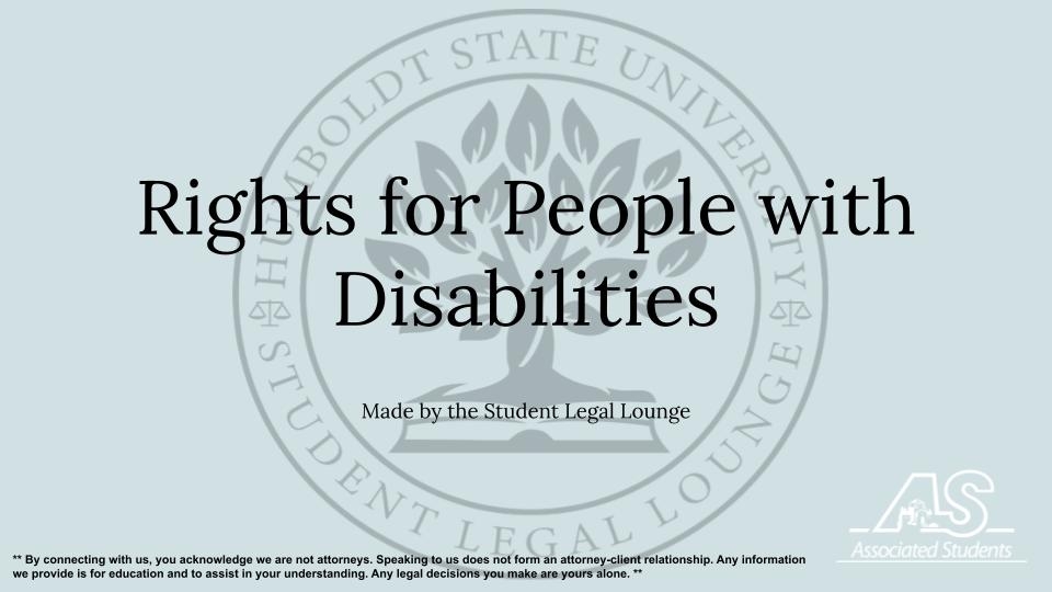 An image of disability rights presentation